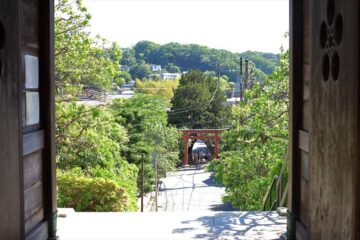 荏柄天神社 門からの眺め