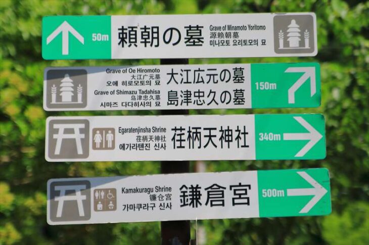 鎌倉市の観光名所案内板