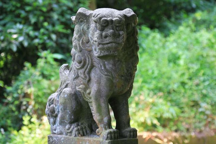 朝比奈町の熊野神社の狛犬