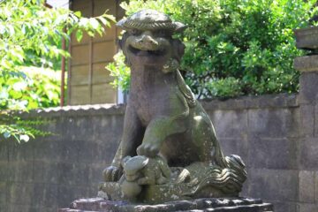 五所神社 参道の狛犬