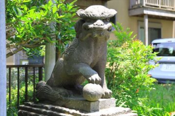 五所神社 参道の狛犬
