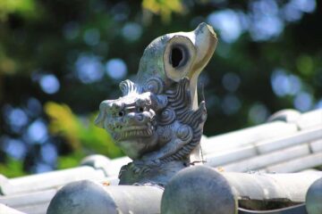 大船の熊野神社の唐獅子の鐙瓦