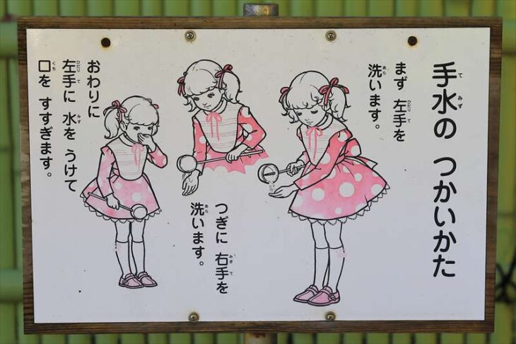 小動神社の手水の説明板