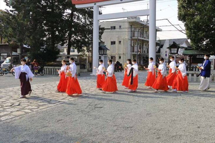 鎌倉宮の節分祭の練習風景