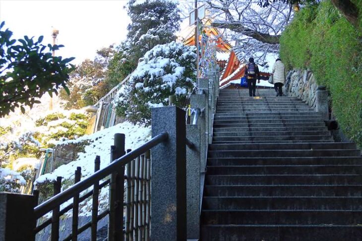 雪の鶴岡八幡宮 