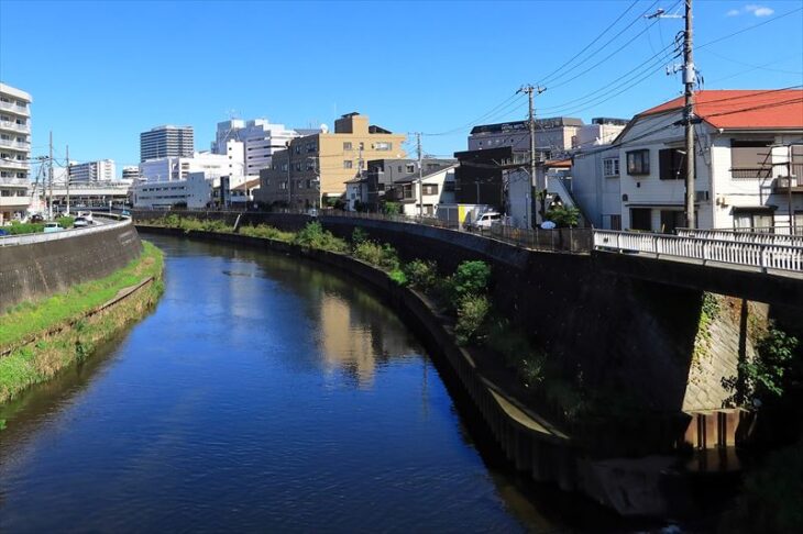 台1丁目と柏尾川(戸部橋より)