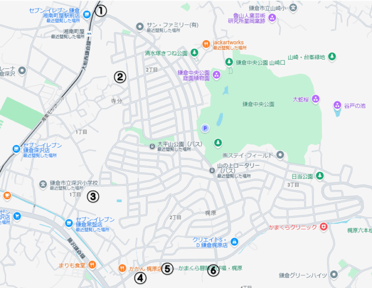 寺分2丁目・3丁目への主なルート