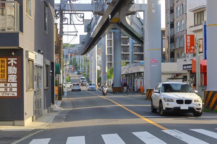 常盤の湘南モノレール付近のエリア
