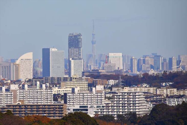 勝上献展望台から見た東京スカイツリー