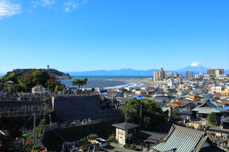 妙典寺の鎌倉富士見墓苑からの景色