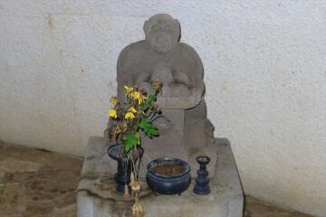 安国論寺 南面窟 猿の石像