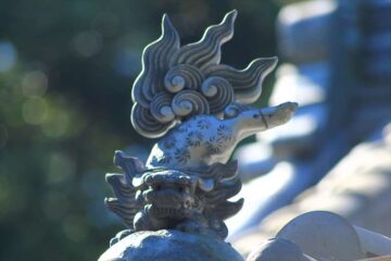 円光寺の鐙瓦の唐獅子