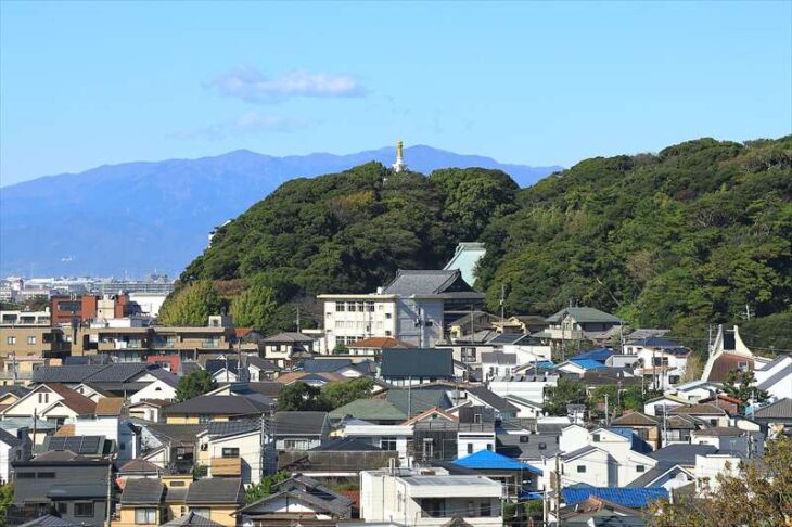 妙典寺の鎌倉富士見墓苑からの景色