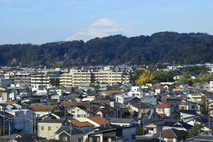 安国論寺の富士見台からの富士山