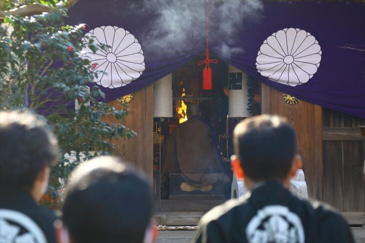 宝戒寺の太子講の様子