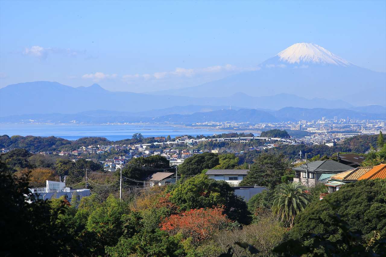 鎌倉山神社近くからの富士山のビュースポット