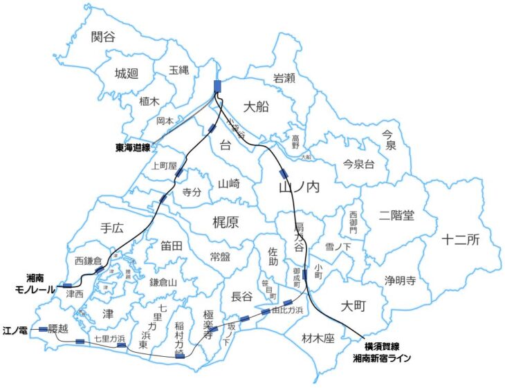 鎌倉市の町別地図